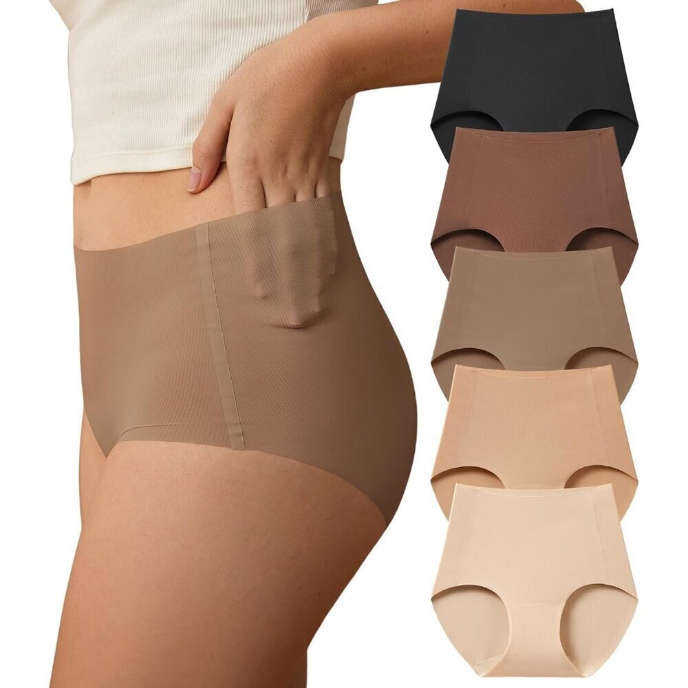 Seamless High Waist Underwear Women Microfiber Full Coverage No Show Panties